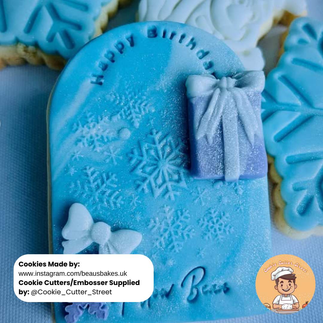 MICRO Message Arch Shape Happy Birthday Cutter & Icing Embosser For Cookies & Cupcake Toppers