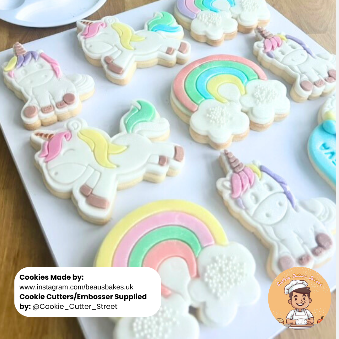 Magical Unicorn Themed Cutters & Icing Embossers For Cookies & Cupcake Toppers