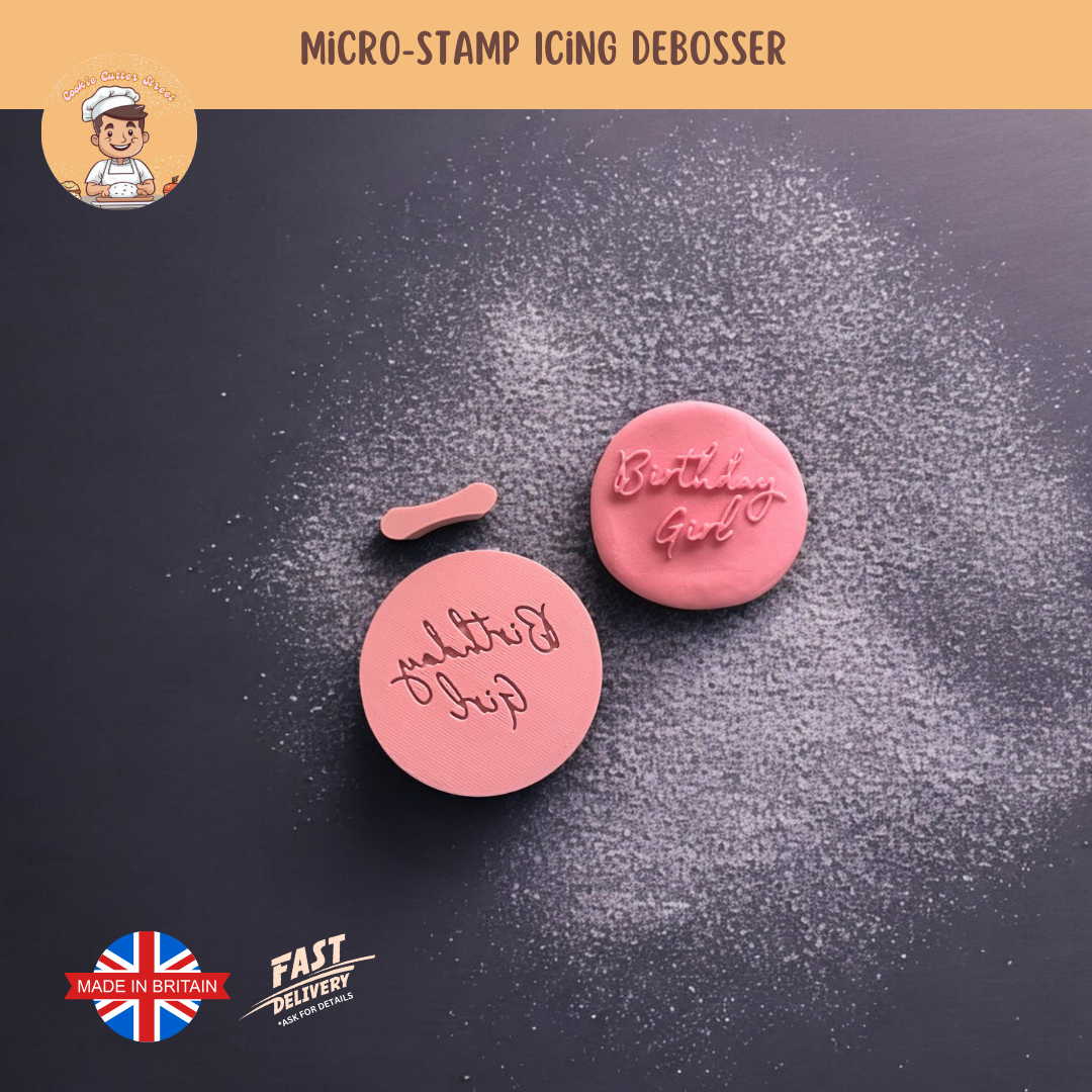 Micro Message "Birthday Girl" Debossers For Cookies & Cupcake Toppers