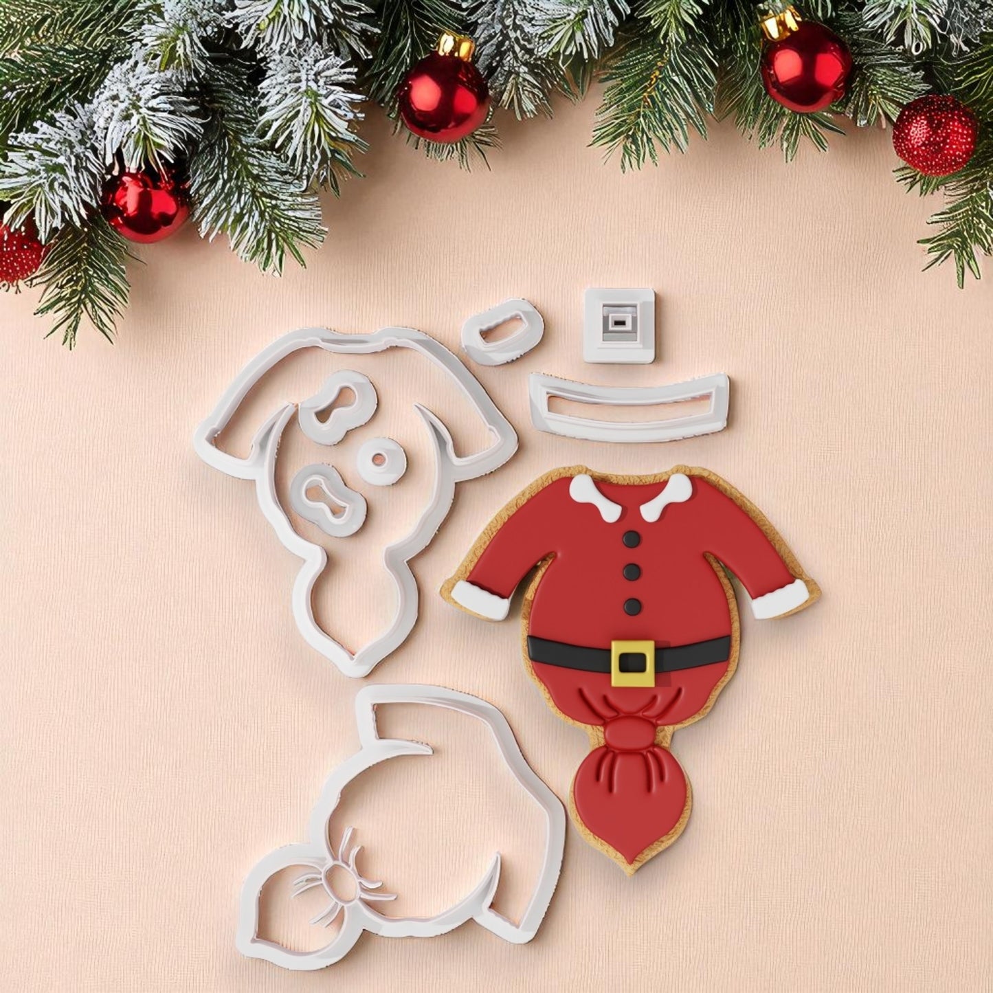 Cute Christmas Baby Romper Multi-Piece Icing Cutter For Cookies & Cupcake Toppers
