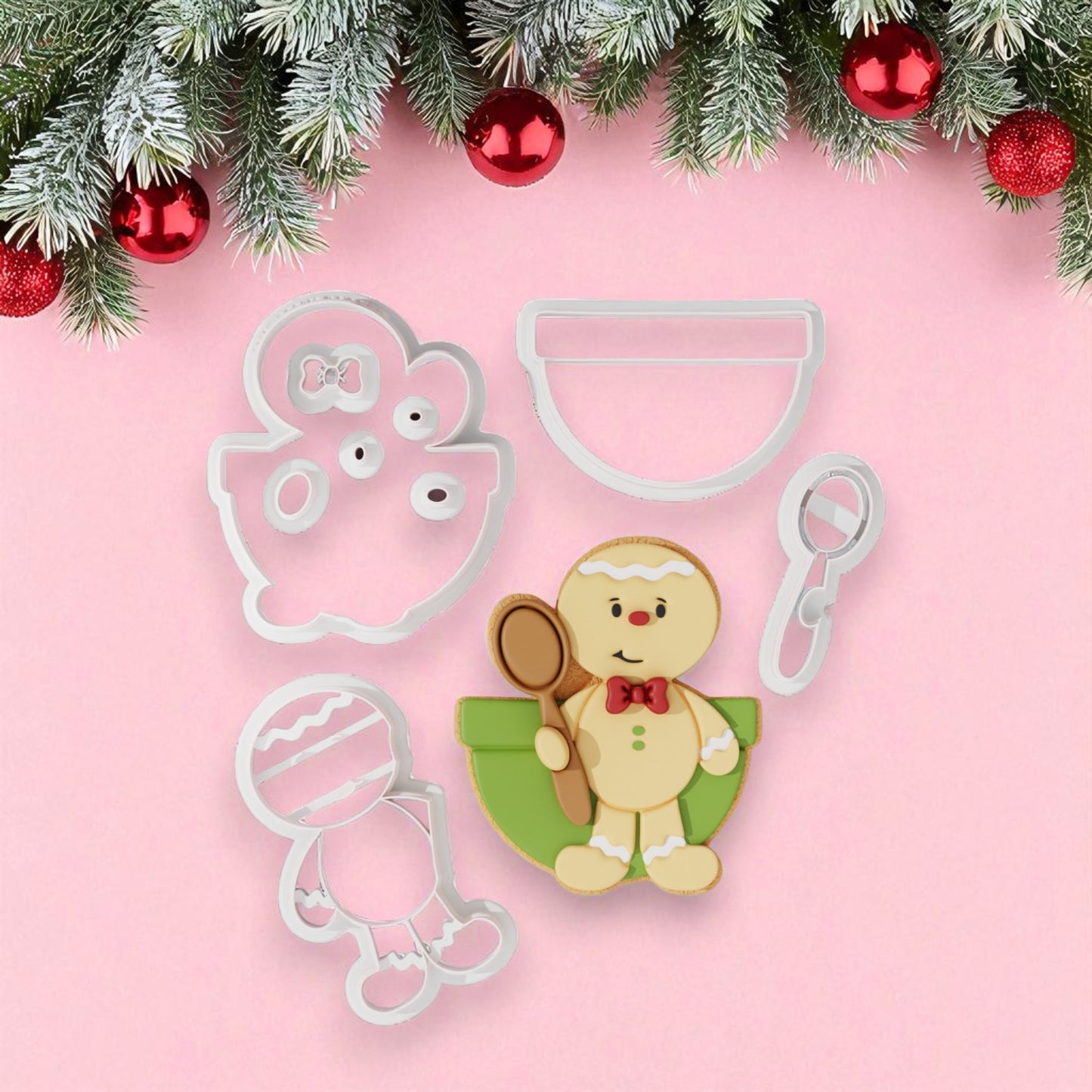 Cute Gingerbread Baker Multi-Piece Icing Cutter For Cookies & Cupcake Toppers