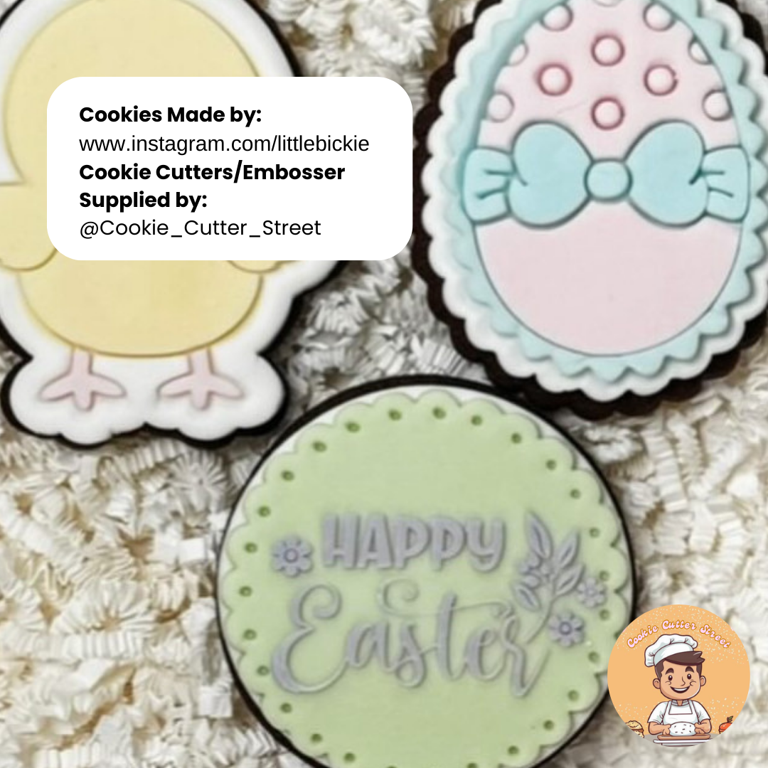 Frilly Easter Bunny Shaped Cutters & Icing Embossers For Cookies & Cupcake Toppers