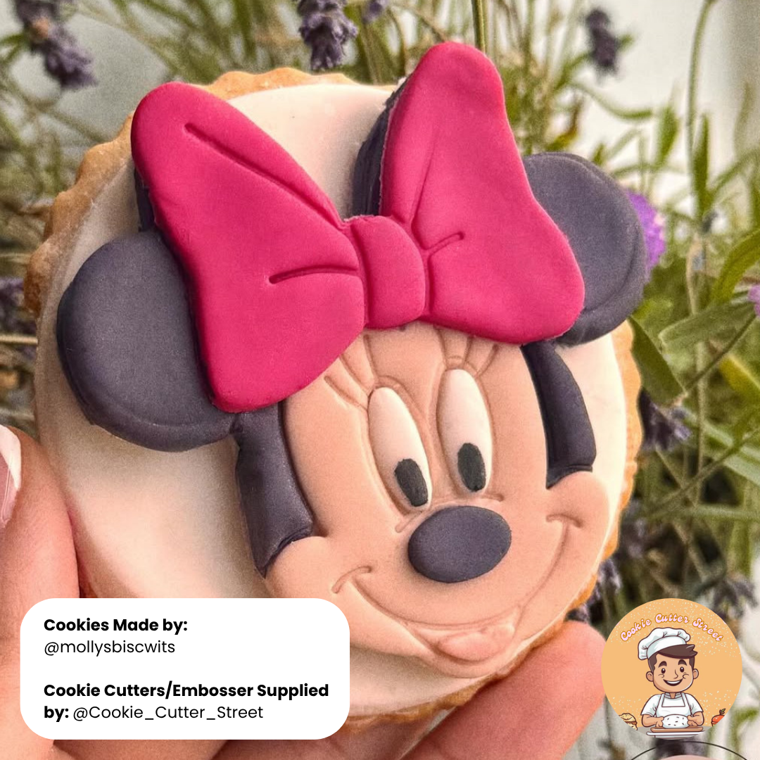 Minnie Mouse Inspired Multi-Piece Cutter & Icing Embosser For Cookies & Cupcake Toppers