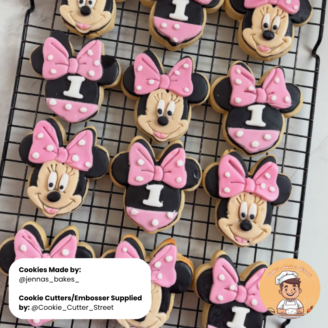 Minnie Mouse Inspired Multi-Piece Cutter & Icing Embosser For Cookies & Cupcake Toppers