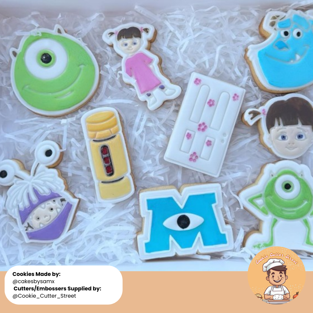 Monsters, Inc Movie Themed Cutters & Icing Embossers For Cookies & Cupcake Toppers