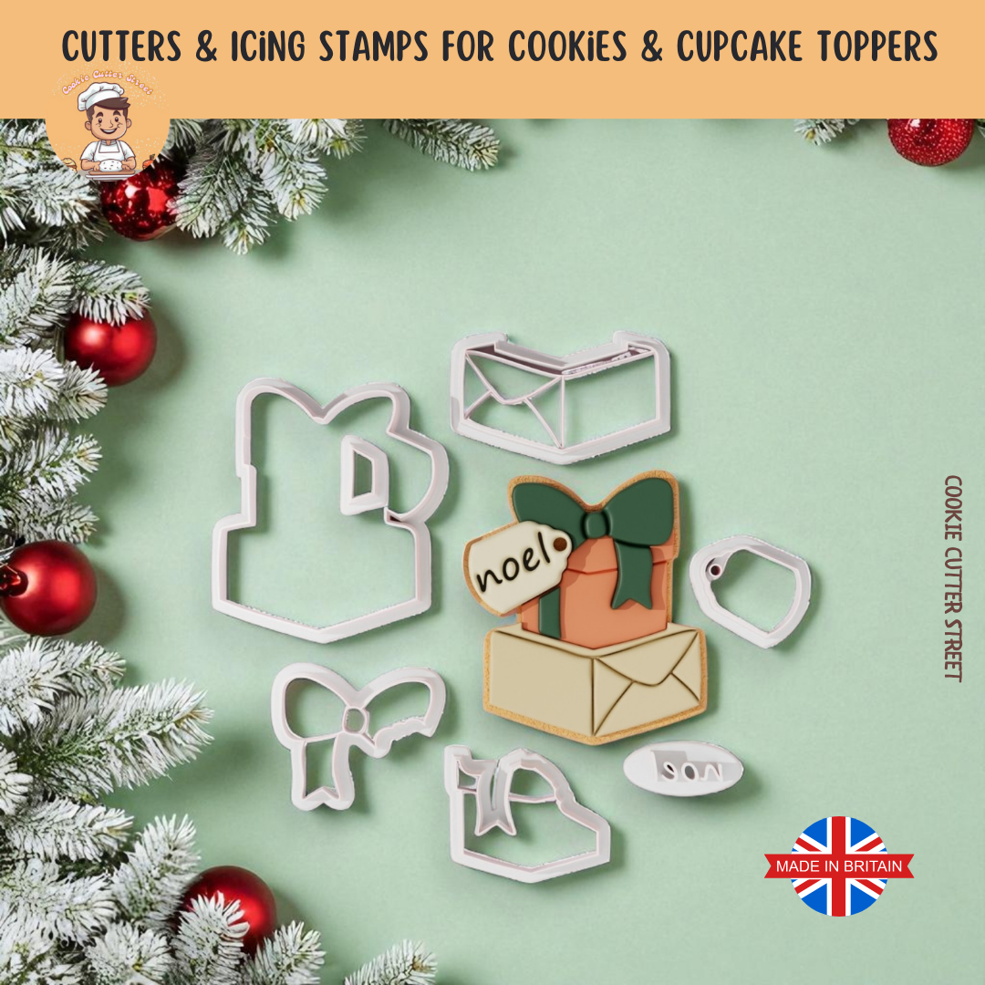 Christmas Presents Multi-Piece Icing Cutter For Cookies & Cupcake Toppers