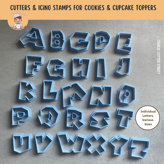 Individual Letters Roblox Font Style Cookie & Icing Cutters