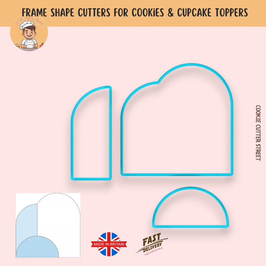 a trio of cutters to create a Roman Arch for cookies and cupcakes