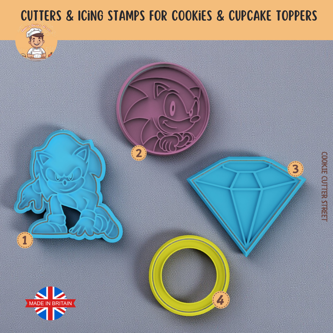 Sonic Extras Cutters & Icing Embossers For Cookies & Cupcake Toppers