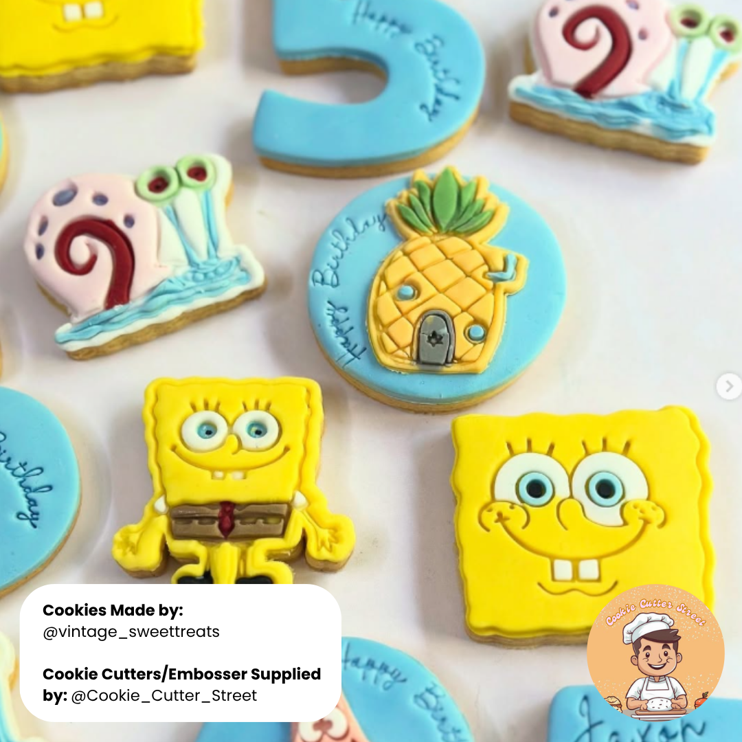 SpongeBob SquarePants Themed Cutters & Icing Embossers For Cookies & Cupcake Toppers