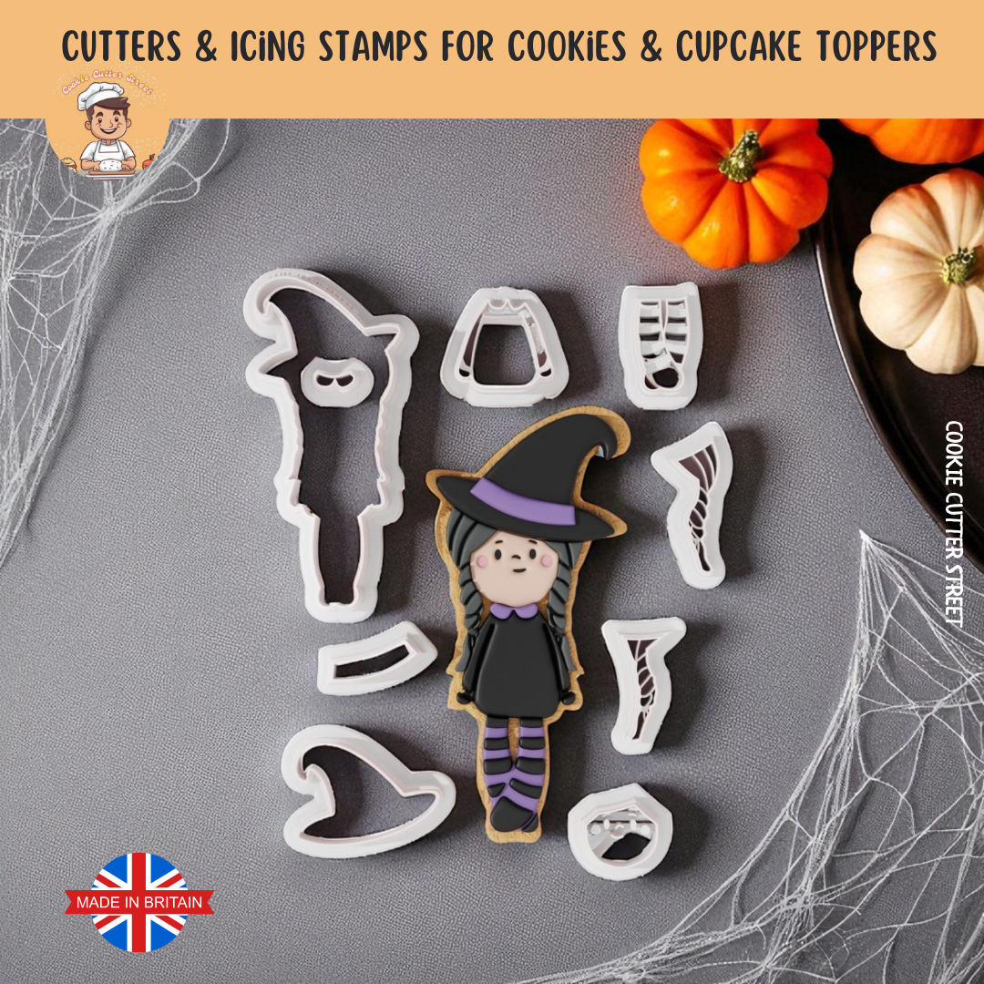 Sweet Halloween Girl Multi-Piece Icing Cutter For Cookies & Cupcake Toppers