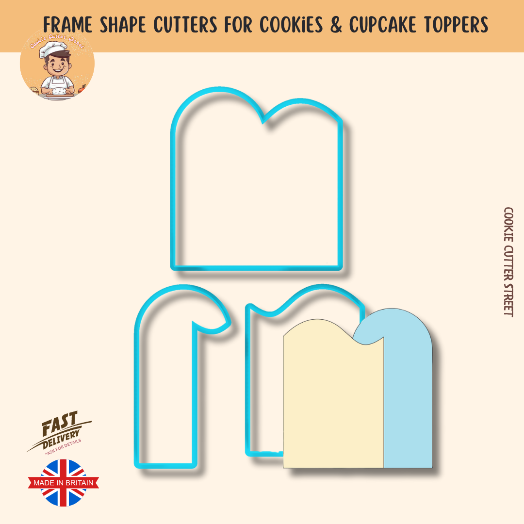 Wavy Arch Trio Frame Cutter for cookies and cupcakes