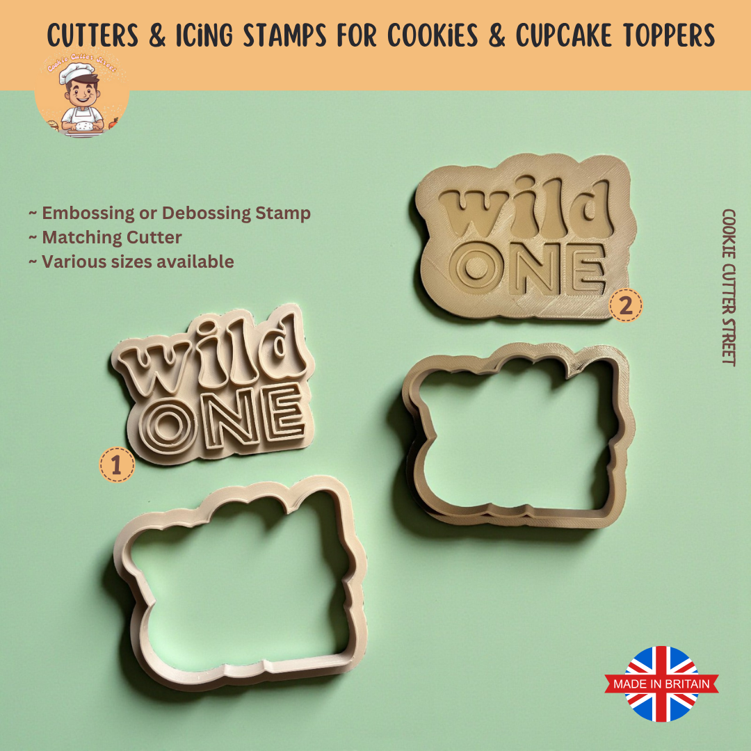 Wild One Cutters & Icing Stamps For Cookies & Cupcake Toppers