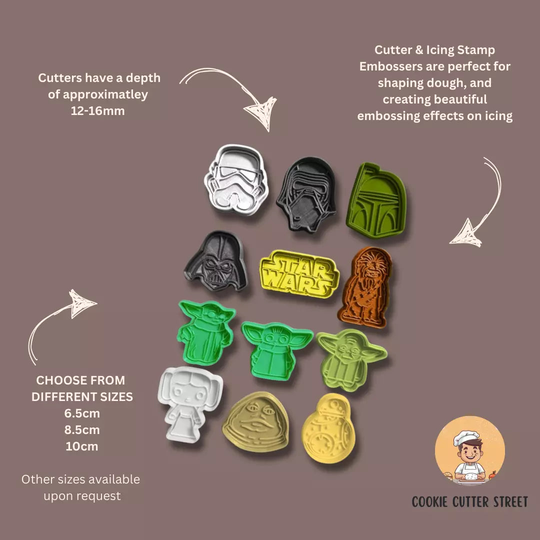 Star Wars Movie Themed Cutters & Icing Embossers For Cookies & Cupcake Toppers