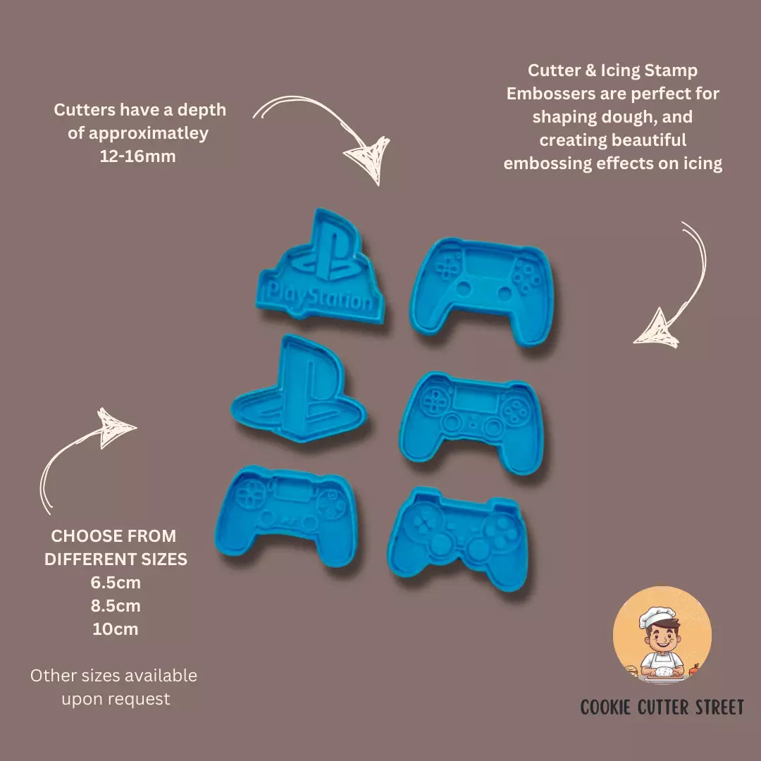 PlayStation Gaming Themed Cutters & Icing Embossers For Cookies & Cupcake Toppers