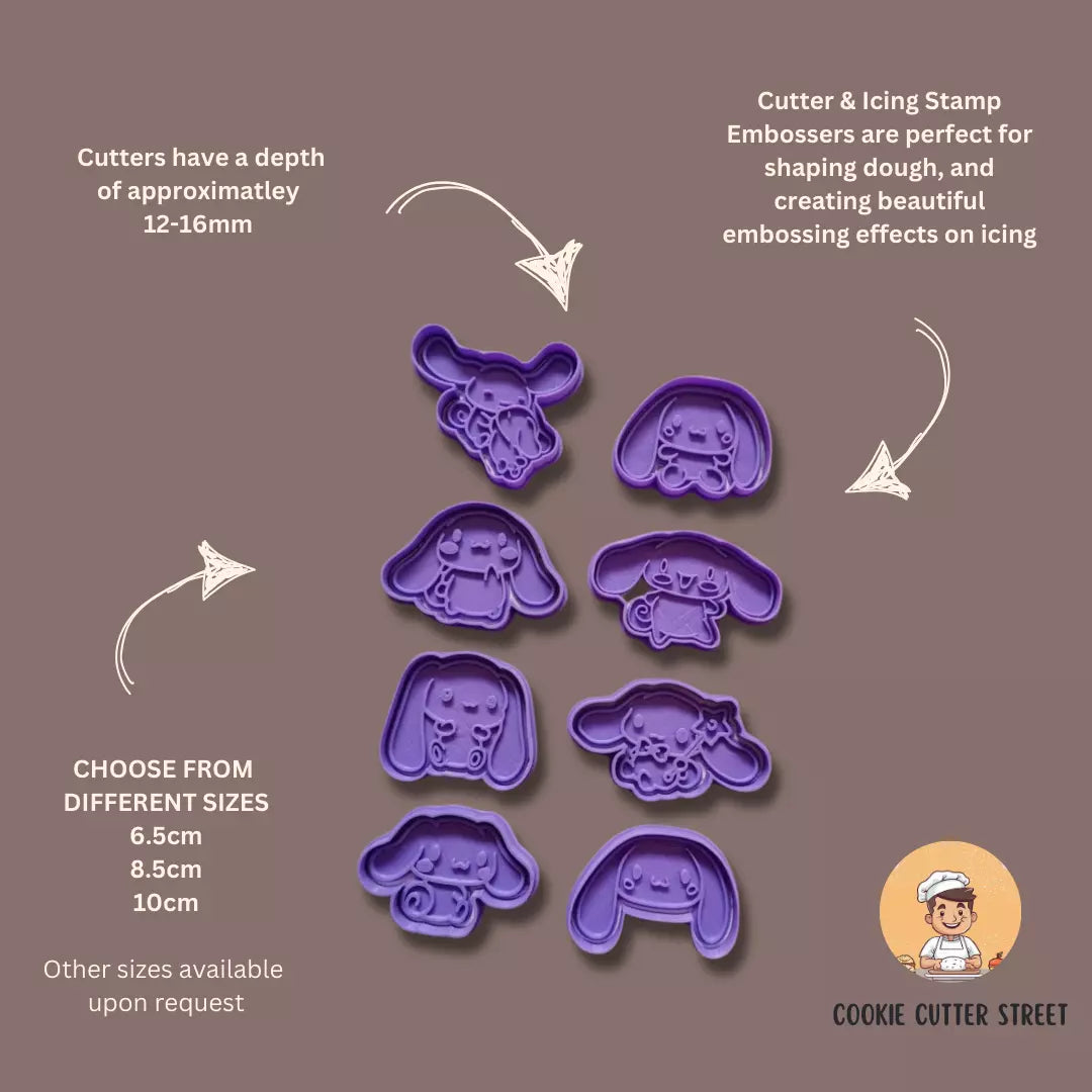 Cinnamoroll Themed Cutters & Icing Embossers For Cookies & Cupcake Toppers