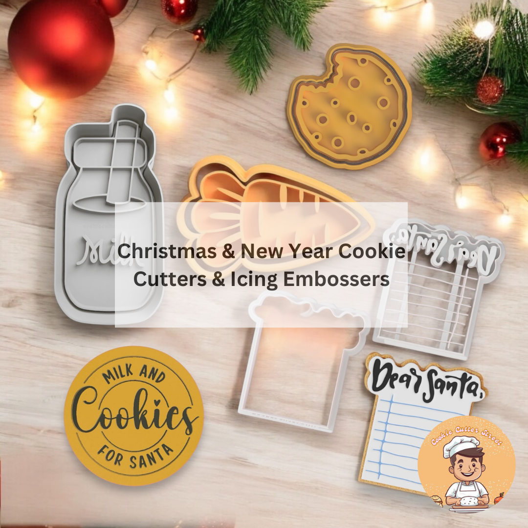 Christmas & New Year Cutters & Embossers for Cookie and Cupcake Toppers