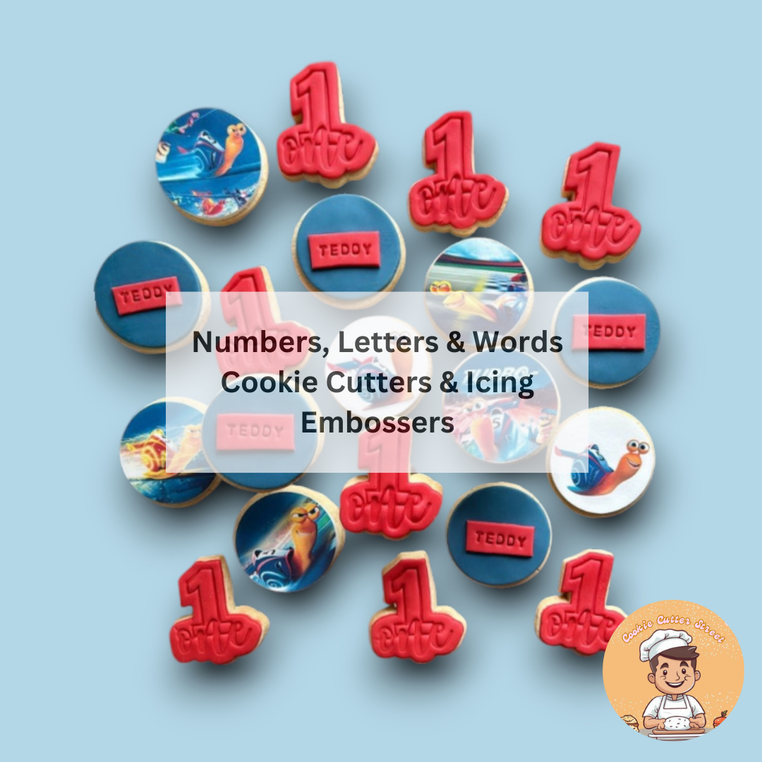 Birthday Milestones, Numbers, Letters & Words Cutters & Embossers for Cookie and Cupcake Toppers