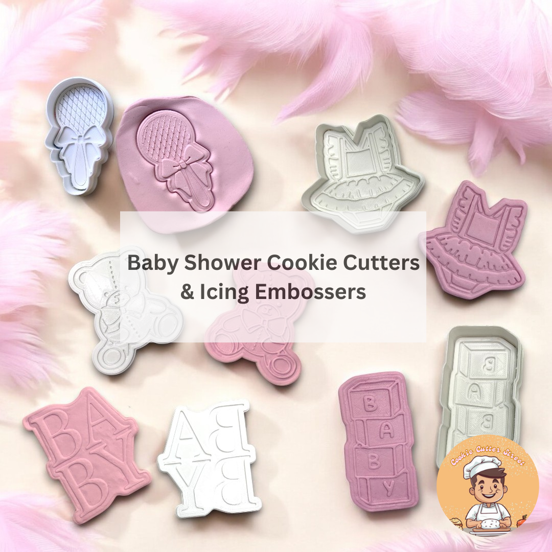 Baby Shower Cutters & Embossers for Cookie and Cupcake Toppers