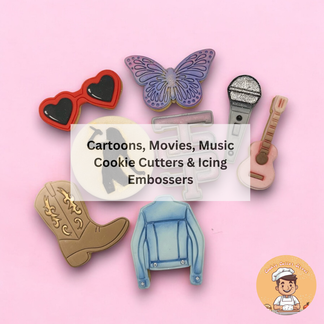 Cartoons, Movies & Music Cutters & Embossers for Cookie and Cupcake Toppers