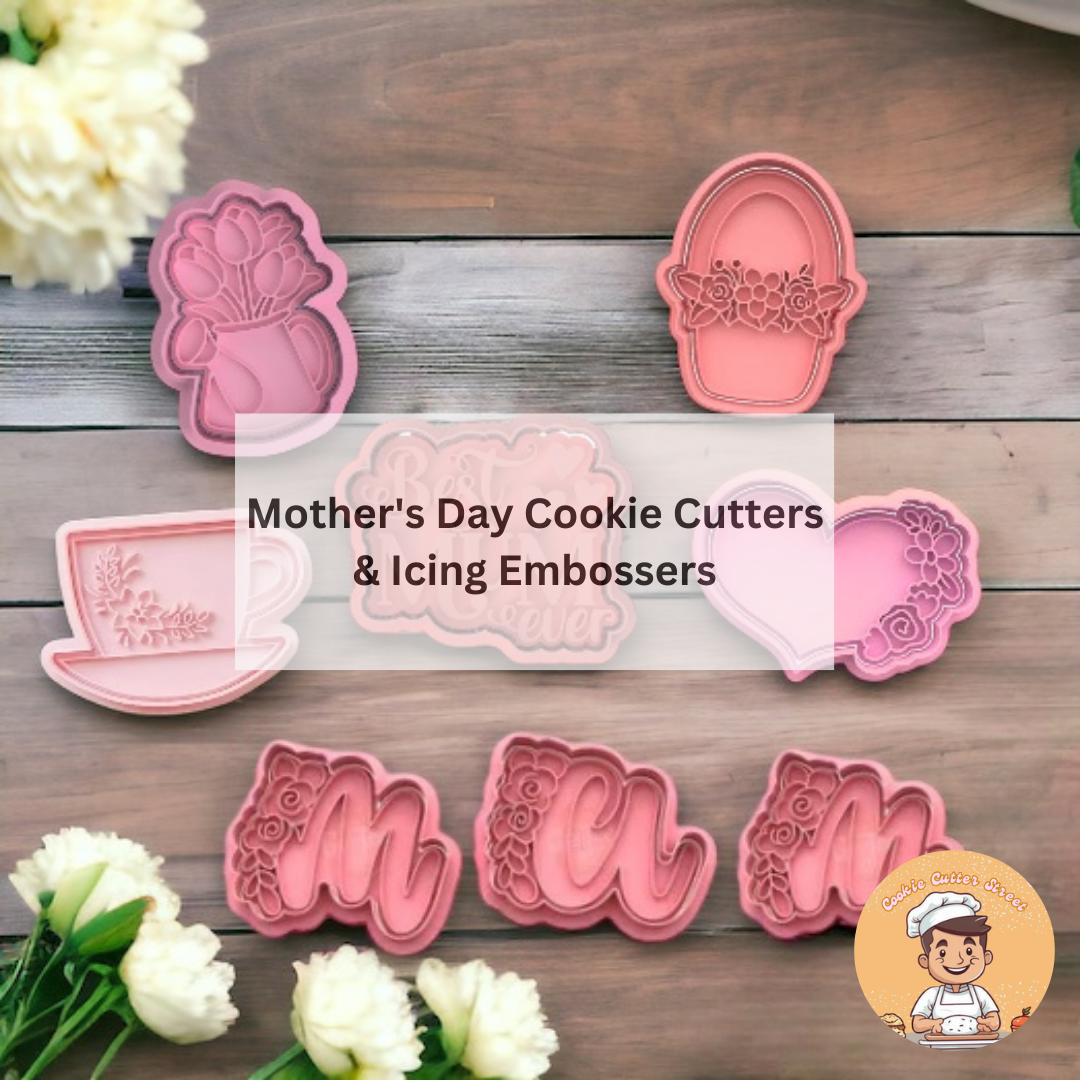 Mother's Day Cutters & Embossers for Cookie and Cupcake Toppers