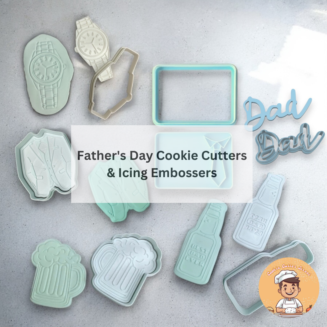 Father's Day Cutters & Embossers for Cookie and Cupcake Toppers