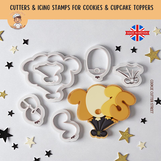 New Year 2025 Balloon Bouquet Multi-Piece Icing Cutter For Cookies & Cupcake Toppers