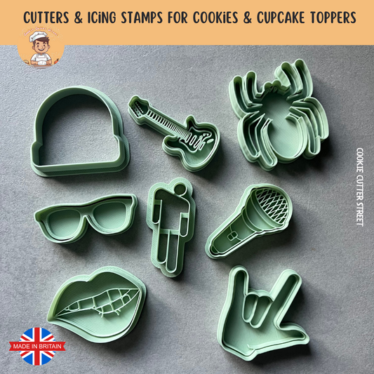 Billie Eilish inspired Cutters & Icing Embossers For Cookies & Cupcake Toppers