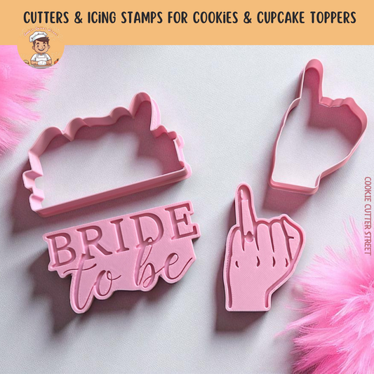 Bride To Be Ring Finger Stamps For Cookies & Cupcake Toppers
