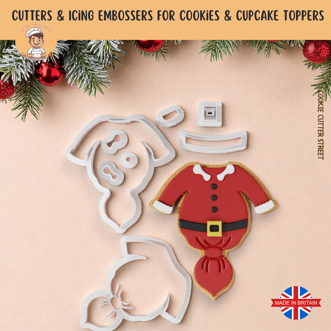 Cute Christmas Baby Romper Multi-Piece Icing Cutter For Cookies & Cupcake Toppers