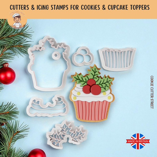 Christmas Cupcake Multi-Piece Icing Cutter For Cookies & Cupcake Toppers