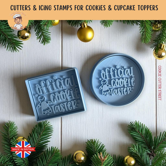 Christmas Official Cookie Taster Cutter & Icing Embosser For Cookies & Cupcake Toppers