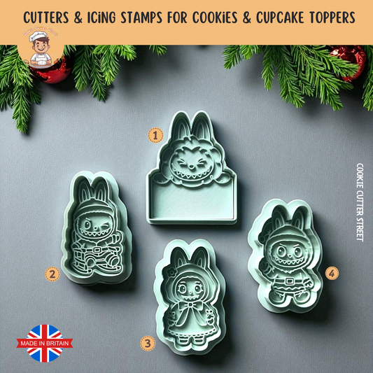 Labubu Christmas Cookie Cutters & Icing Stamps
