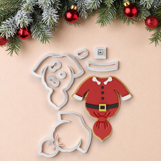 Cute Christmas Baby Romper Multi-Piece Icing Cutter For Cookies & Cupcake Toppers