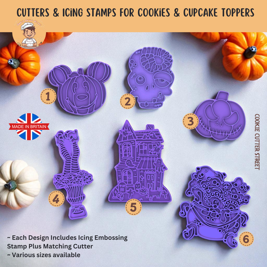 Spooky Funhouse Halloween Cutters & Icing Stamps For Cookies & Cupcake Toppers