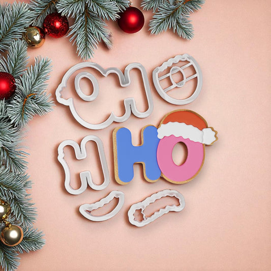 Christmas Ho Multi-Piece Icing Cutter For Cookies & Cupcake Toppers