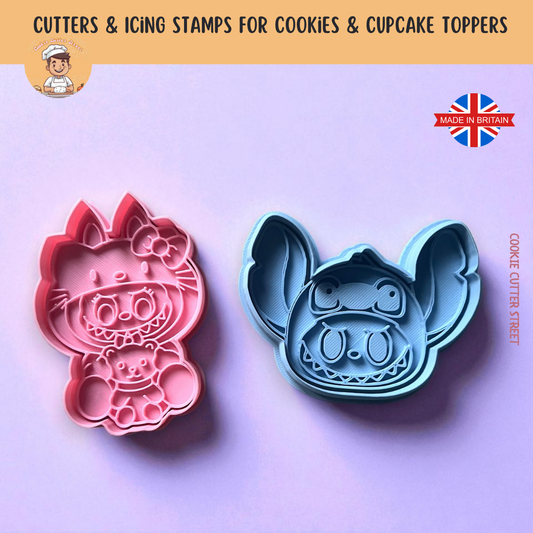 Hello Kitty & Stitch Labubu Cutters & Icing Stamps For Cookies & Cupcake Toppers