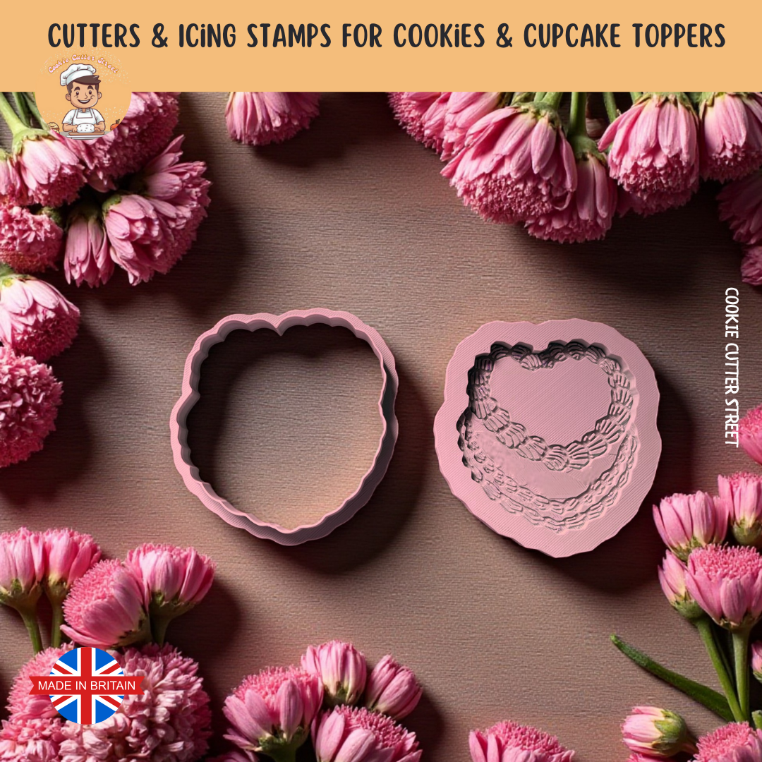Lambeth Heart Shaped Cake Debsser