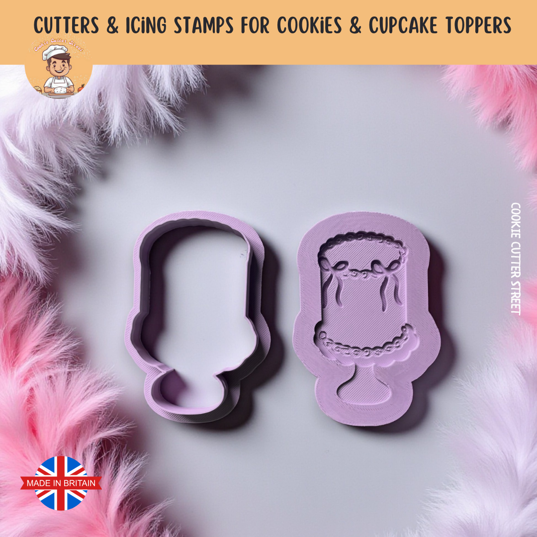 Vintage Tall  Lambeth  Cake Debosser & Cutter For Cookies & Cupcake Toppers