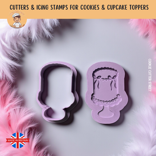 Vintage Tall  Lambeth  Cake Debosser & Cutter For Cookies & Cupcake Toppers