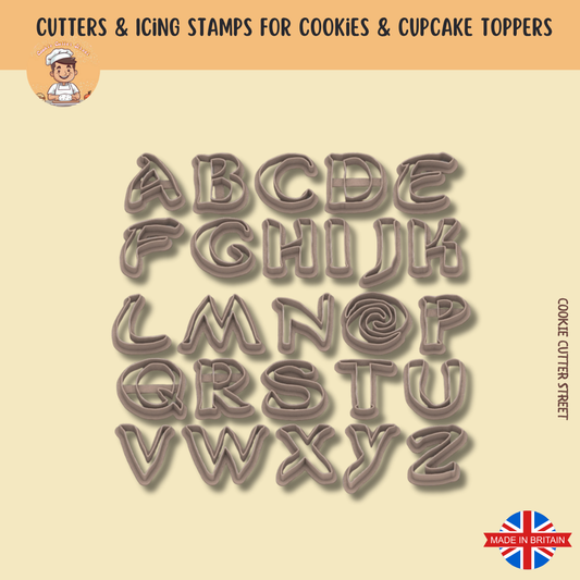 Individual Letters MOANA Font Style Cookie & Icing Cutters