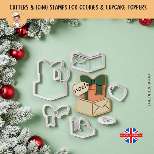 Christmas Presents Multi-Piece Icing Cutter For Cookies & Cupcake Toppers