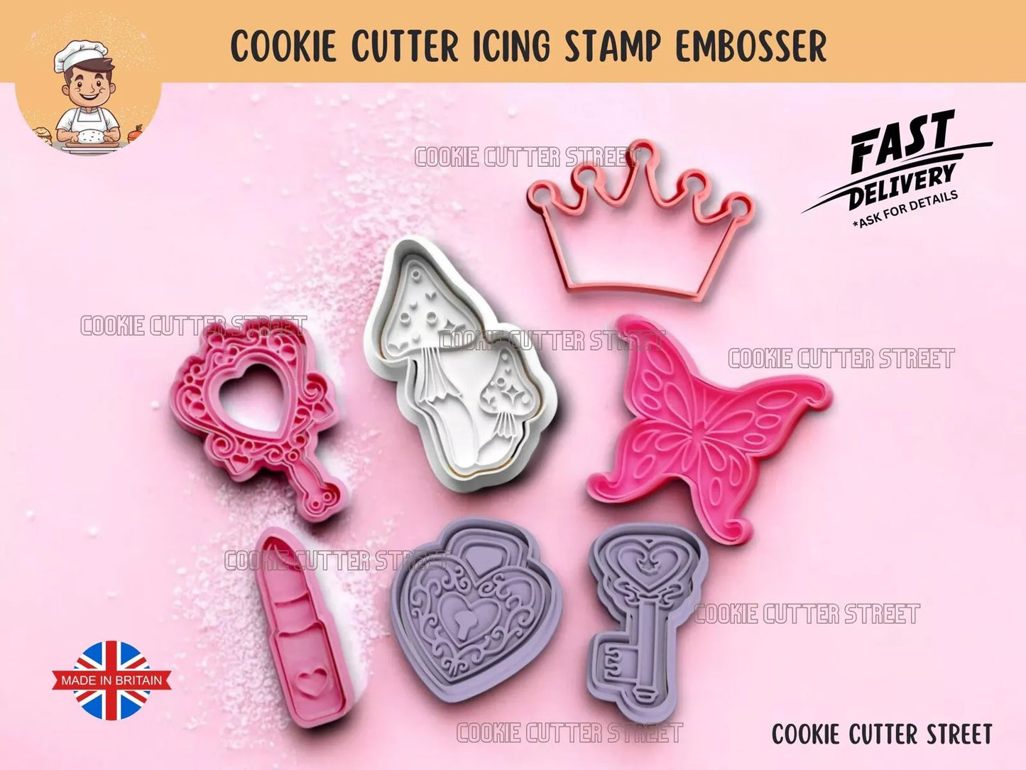 Set of P.Louise Cutters & Icing Embossers For Cookies & Cupcake Toppers