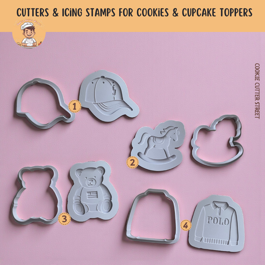 Polo RL Multi-Level Icing Stamps & Cutters For Cookies & Cupcake Toppers