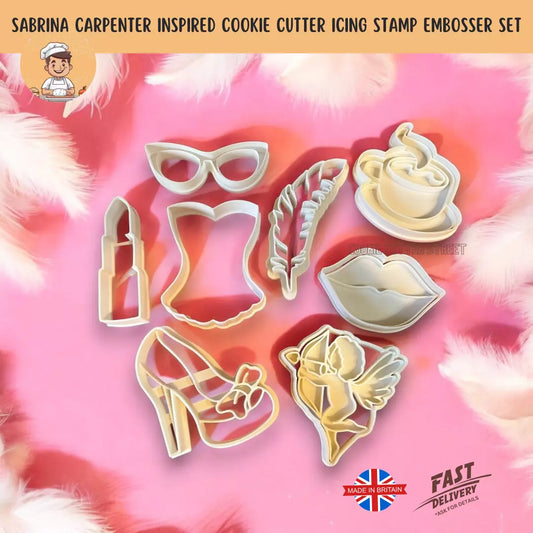 Sabrina Carpenter Themed Cutters & Icing Embossers For Cookies & Cupcake Toppers