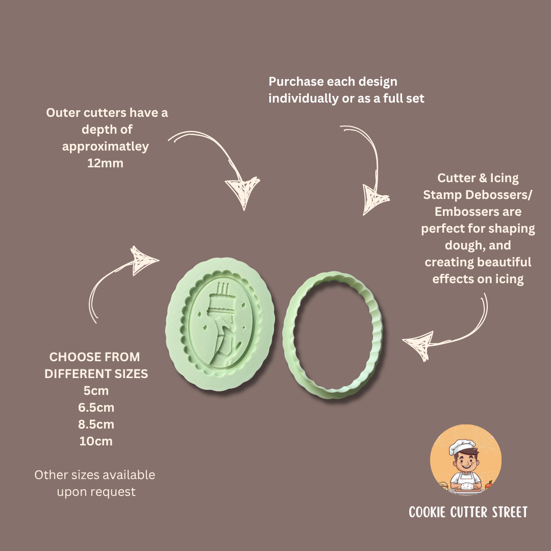 Sassy Legs Lambeth Style Debosser & Cutter For Cookies & Cupcake Toppers