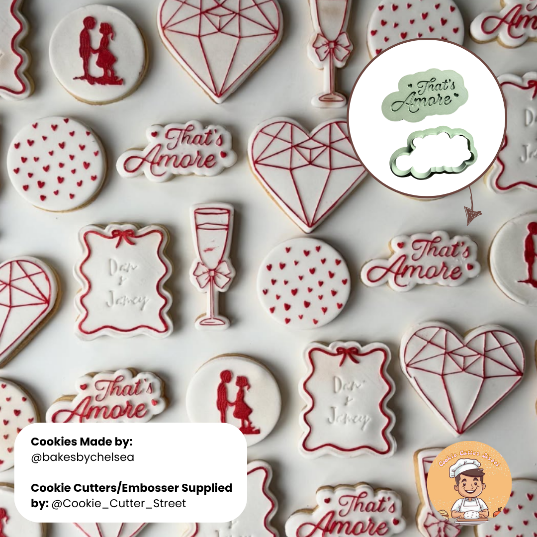 That's Amore Debosser & Cutter For Cookies & Cupcake Toppers