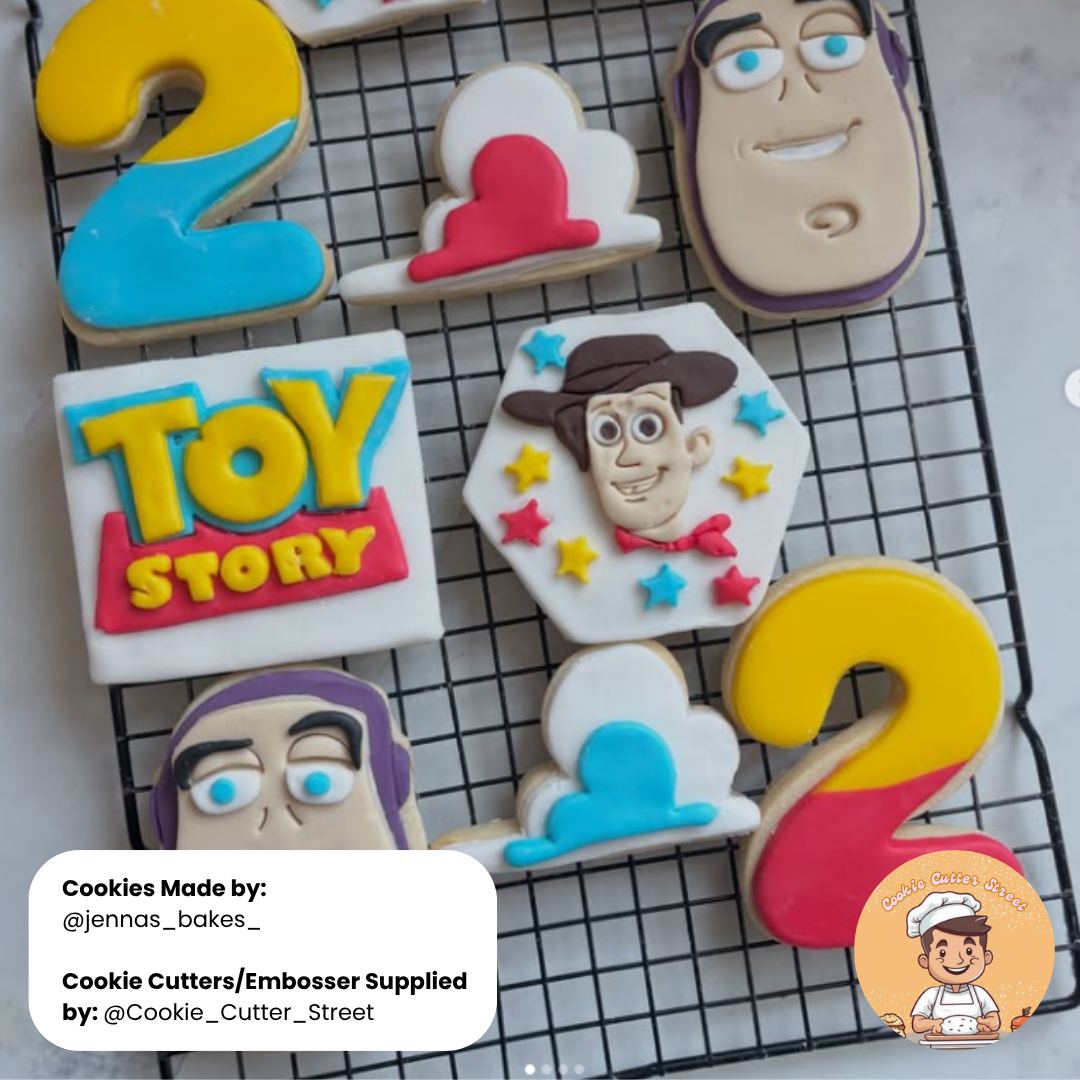 Toy Story Inspired Multi-Piece Cutter & Icing Embosser For Cookies & Cupcake Toppers