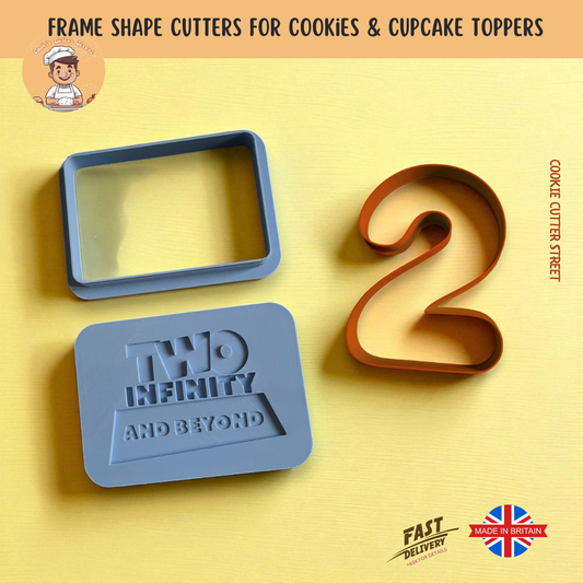 Two Infinity & Beyond Toy Story Themed Cutters & Icing Embossers For Cookies & Cupcake Toppers