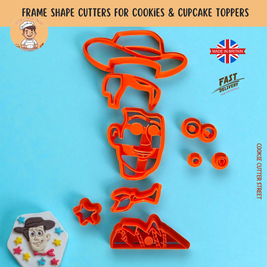 Toy Story Woody Inspired Multi-Piece Cutter & Icing Embosser For Cookies & Cupcake Toppers